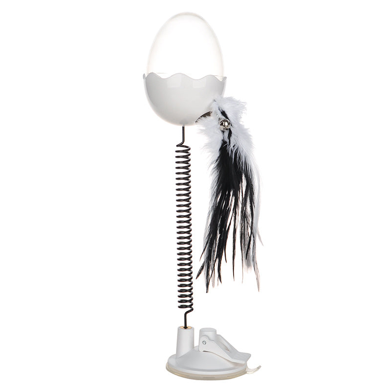 Cat spring feather leaking ball toy