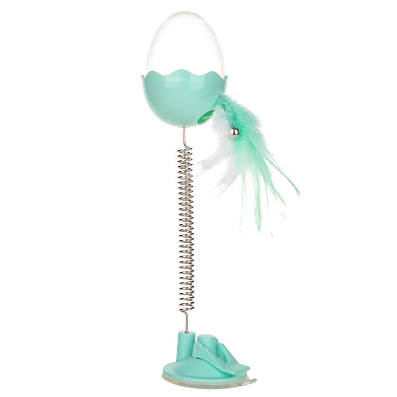 Cat spring feather leaking ball toy