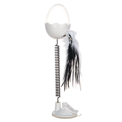 Cat spring feather leaking ball toy
